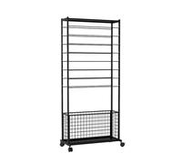 Textile Commercial Fabric Storage Rack,Staircase Design,Small Textile Hanger Carpet,For Supermarkets Retail Stores families(Black,80x32x150cm)