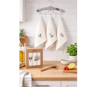 textile idea - Set regalo composto da 3 strofinacci 40 x 60 cm, 100% cotone, morbido, ad asciugatura rapida e assorbente, ideale come regalo di inaugurazione della casa, 3 pezzi, motivo floreale