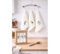 textile idea - Set regalo composto da 3 strofinacci 40 x 60 cm, 100% cotone, morbido, ad asciugatura rapida e assorbente, ideale come regalo di inaugurazione della casa, 3 pezzi