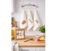 textile idea - Set regalo composto da 3 strofinacci 40 x 60 cm, 100% cotone, morbido, ad asciugatura rapida e assorbente, ideale come regalo di inaugurazione della casa, 3 pezzi, design gatti