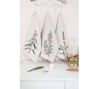 textile idea Strofinacci 45 x 60 cm, set regalo in 6, 60% lino, 40% cotone, asciugamani di design provenzale, con ricamo elaborato, morbidi, ad asciugatura rapida e assorbenti