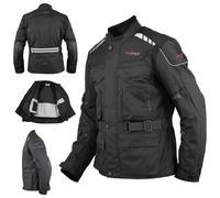 Textile Jacket Motorcycle Motorbike Armour CE Breathable Waterproof Black 2X