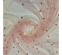 Textile Station Tulle largo 147,3 cm di larghezza, con perline e perle, velo da sposa, decorazione disponibile in 25 colori (rosa cipria, 2 metri)