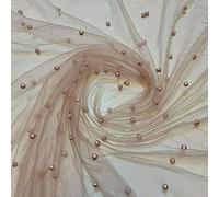 Textile Station Tulle largo 147,3 cm di larghezza, con perline e perle, velo da sposa, decorazione disponibile in 25 colori (rosa scuro scuro, 2 metri)