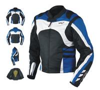 Textile Summer Jacket CE Armored Racing Motorbike Blue Windproof All Size