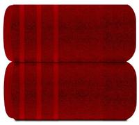 TEXTILESY Confezione da 2 teli da bagno super jumbo di alta qualità, 100% cotone pettinato egiziano, 100 x 200 cm, 600 g/m², asciugamani da bagno grandi super morbidi (cotone, rosso)