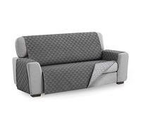 Textilhome Copridivano Malu 3 Posti (160cm) - Salvadivano Trapuntato Reversibile Universale, Protezione Antigraffio, Fodera Imbottita per Divano, Colore Grey