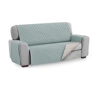 Textilhome Copridivano Malu 4 Posti (200cm) - Salvadivano Trapuntato Reversibile Universale, Protezione Antigraffio, Fodera Imbottita per Divano, Colore Acquamarine