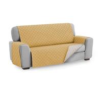 Textilhome Copridivano Malu 4 Posti (200cm) - Salvadivano Trapuntato Reversibile Universale, Protezione Antigraffio, Fodera Imbottita per Divano, Colore Senape