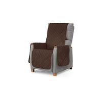 Textilhome Copripoltrona Relax e Copridivano 1 Posto Circus - Salvadivano Trapuntato Reversibile Universale, Imbottito, Antimacchia e Antigraffio. Colore Marrone, 55 cm