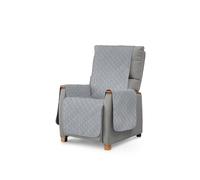 Textilhome Copripoltrona Relax e Copridivano 1 Posto Circus - Salvadivano Trapuntato Reversibile Universale, Imbottito, Antimacchia e Antigraffio. Colore Grigio Chiaro, 55 cm