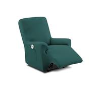 Textilhome Copripoltrona Relax Reclinabile TEIDE 1 Posto - Fodera Elasticizzata, Copridivano Poltrona Protettiva Antigraffio Anti-Animali - Colore Verde smeraldo (70-100 cm)