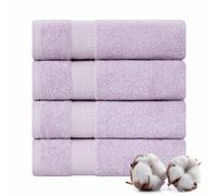 TEXTILOM Set di asciugamani da bagno 100% cotone turco, 4 pezzi, asciugamani di lusso per il bagno, morbidi e assorbenti (16 x 28 pollici) - Lilla