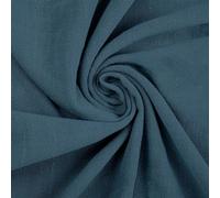Textrend tessuto in lino-viscosa, 1x1,35m, tessuti per cucito, patchwork, stoffa a metro, morbido, tinta unita (Denim scuro)