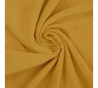 Textrend tessuto in lino-viscosa, 1x1,35m, tessuti per cucito, patchwork, stoffa a metro, morbido, tinta unita (Senf)