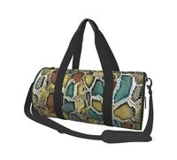 Texture colorata della pelle di serpente, Borsone da viaggio di grande capacità Borsa rotonda Borsa da viaggio sportiva Borsa da viaggio Borsa da fitness