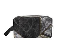 Texture marmo nero stampato oro, Borsa per il trucco Borsa per cosmetici Borsa da viaggio portatile da viaggio Borsa per trucco Organizer