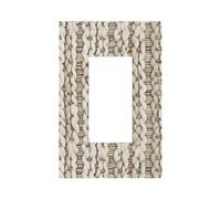 Texture of Woven Light Beige Light Switch Wall Plate Faceplate Cover Single Rocker 1 Gang Decorator Outlet Presa Coperture per Home Kitchen Room Bagno Decor