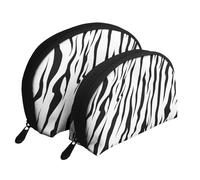 Texture tigre del Bengala stampata, Borsa per trucco a conchiglia Portamonete da donna Borsa da toilette piccola Borsa per cosmetici 2 pezzi