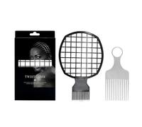 Textured Coil Lifter Pick, Kinky Rack Rake Tool, Curly Volume Afro Instrument, Detangling Grip Sculpt Ornament for Home Apartment College Dorm Travel Barbershop Beauty Salon Kids Teens Adults