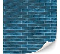 TexturKontor 3 fogli autoadesivi da parete, piastrelle da cucina, piastrelle metropolitane per case delle bambole, scala 1:12 (piastrelle metropolitane strutturate blu)