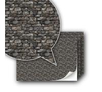 TexturKontor 3 Fogli di Rivestimento Murale Decorativo Autoadesivo in Stile Rustico per Cottage per Modellismo in Scala 1:87 H0 (UK: Scala 3,5 mm)