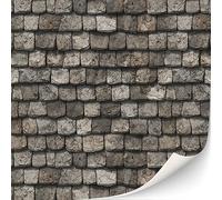 TexturKontor 3 fogli di tegole autoadesive e tegole per case delle bambole scala 1:12 (tegole in pietra), Scandole In Pietra