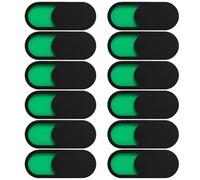 Texvora 12 coperture per webcam in acrilico per privacy, indicatore di stato scorrevole verde e rosso, 25,4 x 4 cm, facile installazione, compatibile con laptop, PC, tablet e altro ancora