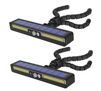 Texvora 2 luci per recinto esterno con clip, luce solare a polpo regolabile a 360°, sensore di movimento, campeggio e giardino, batteria 1200 mAh