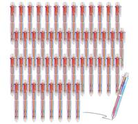 Texvora 48 penne a sfera retrattili, multicolore, 6 in 1, con punta fine da 0,5 mm, fusto trasparente, per appunti lisci, ufficio, scuola, studenti, insegnanti