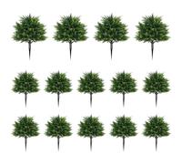 Texvora Alberi topiaria in finto cedro da 45 cm, 14 pezzi, arbusti per interni/esterni con inserto a terra, perfetti per la decorazione del portico