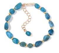 Texvora Braccialetto da donna con pietre preziose di cristallo blu, gioiello con pietra taglio ovale con chiusura a moschettone regolabile, accessorio alla moda per qualsiasi stile
