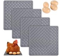 Texvora Cuscinetti per nidificazione di pollo, 4 pezzi, in silicone, include 4 uova in legno, comodi, lavabili e riutilizzabili, ideali per la deposizione delle uova, misure 30,5 x 30,5 cm