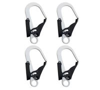 Texvora Moschettone per arrampicata, autobloccante, in acciaio cromato, 4 pezzi, 21 x 12 cm, 25 kn, per sartiame e salvataggio