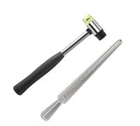 Texvora Set di 4 dimensioni del misuratore del mandrino dell'anello, 9,8 nello strumento dei gioielli con il martello a doppia faccia per noi, Giappone, Eu, Hk