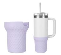 Texvora Stivale in silicone con motivo a nido d'ape, manicotto antiscivolo in silicone, protezione con apertura della maniglia per tazza da 40 once