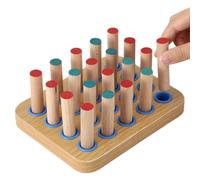 Texvora Tavola per terapia delle mani con 20 pioli facili da impugnare, strumento di terapia occupazionale in legno, per allenare la coordinazione occhio-mano, migliora la destrezza