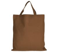 TEXXILLA Borsa in cotone personalizzabile, certificata Oeko-Tex®, 38 x 42 cm, 28 colori, stampabile con logo, testo o motivo, manico corto (circa 35 cm), marrone