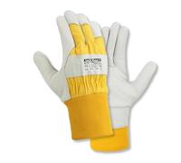 TeXXor - Guanti invernali Himalaya II, 12 pezzi, in pelle naturale/gialla, taglia XL/10
