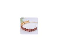 Teyglen Cerchietto per capelli da sposa con strass, diadema con strass rossi, accessorio per capelli per donne e ragazze (rosso vinaccia)