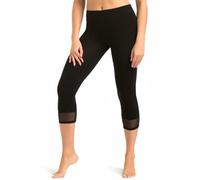 Teyli Leggings da Donna 3/4 in Cotone Glamo, Nero, M
