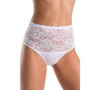 Teyli Mutande Donna in Cotone - Vita Alta con Pannello in Pizzo Floreale - Comode e Traspiranti. Bianco 3XL