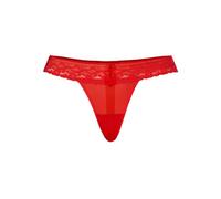 Teyli Perizoma Classico da Donna - Elegante, Leggero e Confortevole, enfatizzando sottilmente la Silhouette in Maglia con Un Tocco di Pizzo., Rosso, XL