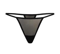 Teyli Perizoma Donna - Tanga Classico con Pannello in Rete Delicata. Nero L/XL