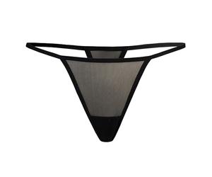Teyli Perizoma Donna - Tanga Classico con Pannello in Rete Delicata. Nero S/M