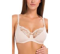 Teyli Reggiseno Donna in Cotone - Morbido con Ferretto - Spalline Regolabili - Finiture in Pizzo Beige 2F
