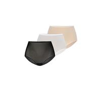 Teyli 3-Pack: Slip a vita alta in rete Retro Donna 306-3_bl-wh-be multicolore L