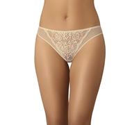 Teyli - Slip Classici da Donna in Rete con Pannello Anteriore in Pizzo - Intimo Elegante dal Tocco Sensuale. Beige L