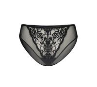 Teyli - Slip Classici da Donna in Rete con Pannello Anteriore in Pizzo - Intimo Elegante dal Tocco Sensuale. Nero S