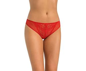 Teyli - Slip Classici da Donna in Rete con Pannello Anteriore in Pizzo - Intimo Elegante dal Tocco Sensuale. Rosso M